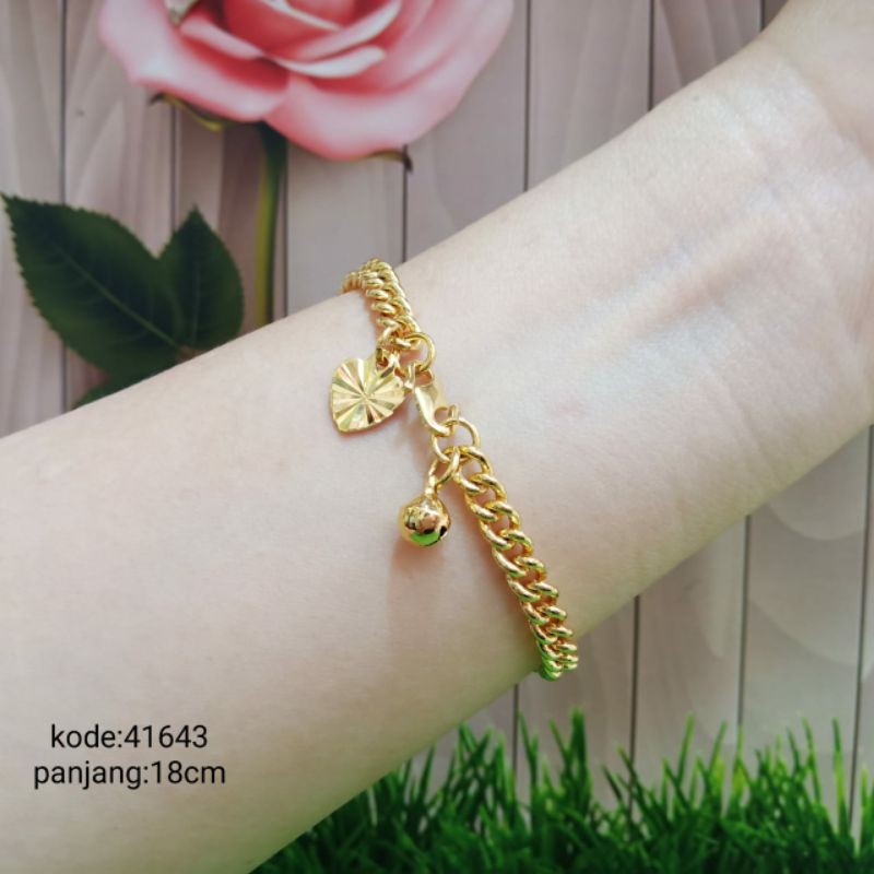 GELANG TANGAN RANTAI KOREA PREMIUM panjang 18cm lapis emas 24k// 41643