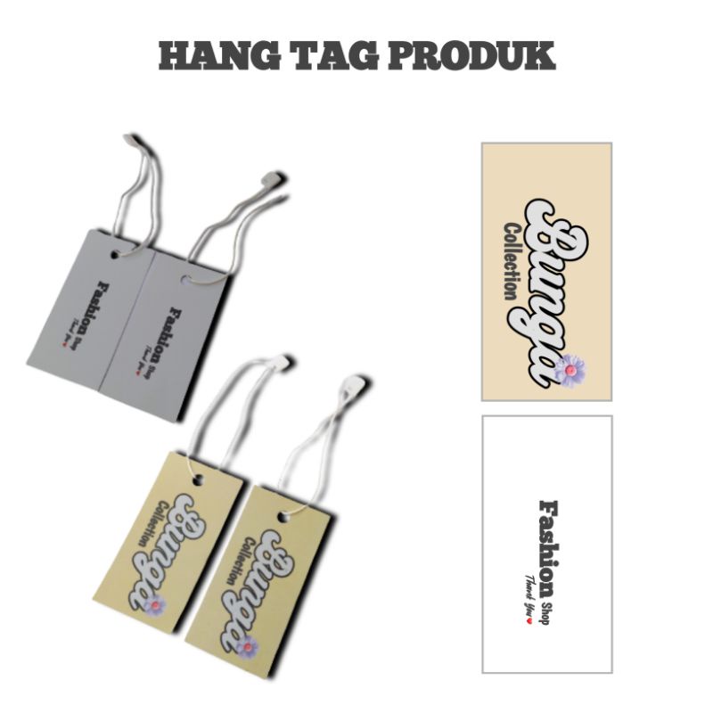 

Hang Tag Laminasi Glossy depan belakang 100pcs