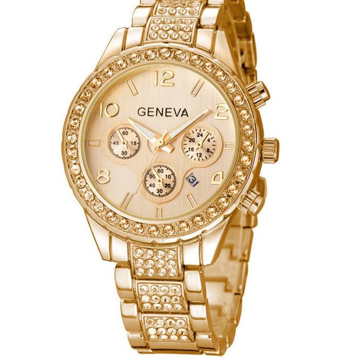 KTS.3967 ▪ JAM TANGAN WANITA GENEVA RANTAI STAINLESS GOLD PESTA CENTURY G1 KECIL ORI IMPORT KOREA MU