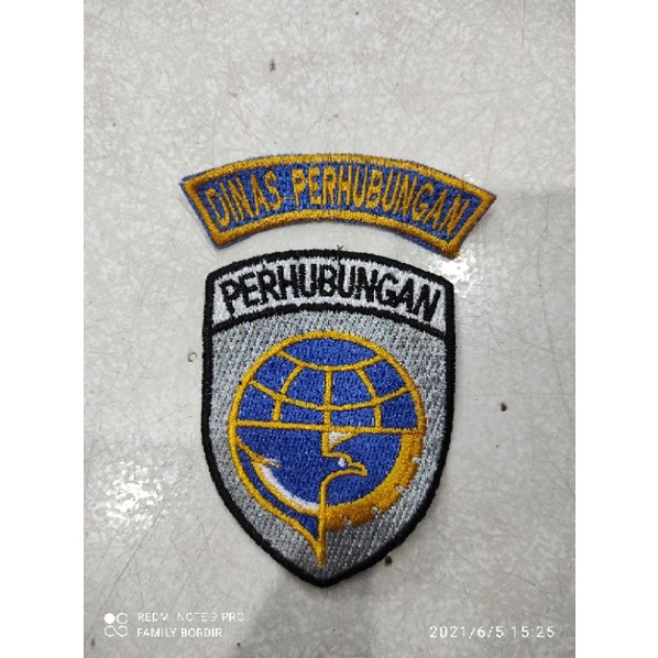 1 set logo DINAS PERHUBUNGAN DISHUB bordir, patch, emblem, logo bordir