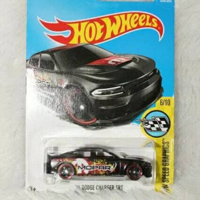 Hot Wheels 15 Dodge Charger SRT MOPAR Hitam Miniature Mobil