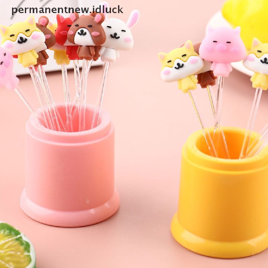 8 Pcs Garpu Tusuk Gigi Desain Kartun Princess Untuk Makanan Ringan Kue Buah Bento Anak