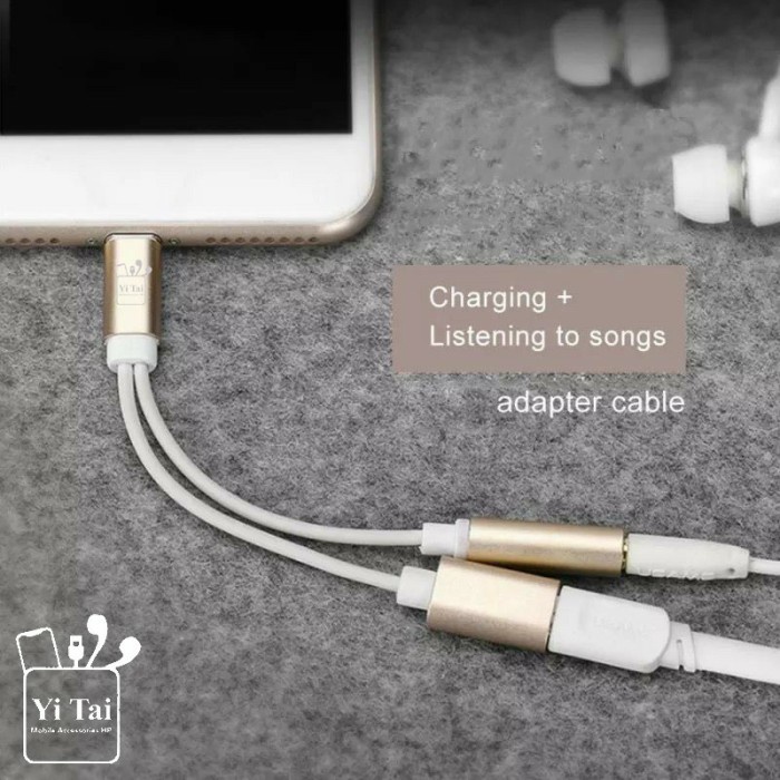 SPLITTER USB TYPE C AUDIO CHARGING ADAPTER CONVERTOR 2 IN 1 3.5 YI TAI