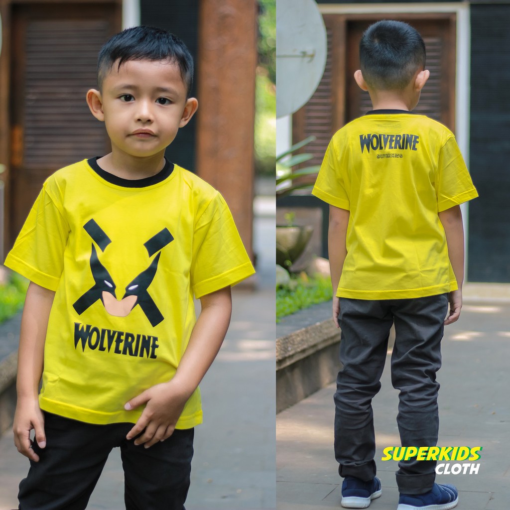 KAOS ANAK LAKI LAKI TERMURAH ECER GROSIR SUPERKIDS CLOTH SUPERHERO WOLVRIN 1 - 8 TAHUN