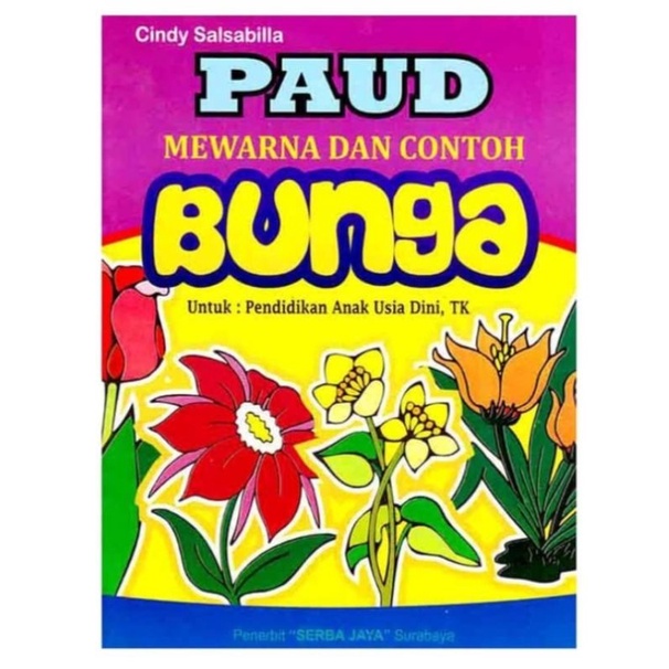 Paud contoh mewarnai bunga