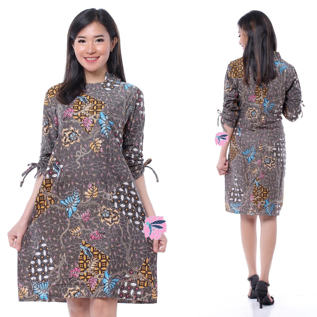 Batik Tunik - MOTIF ABU KOMBINASI MODEL TERBARU & TERLARIS BATIK PREMIUM WANITA