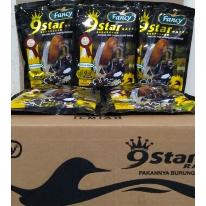 Fancy 9star natural herb 9in1 herbal pakan burung pelet voer coklat kuning murai anis