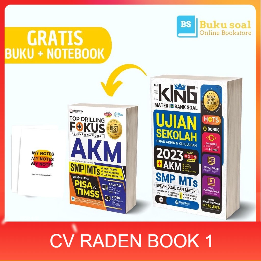 Jual TERBARU- THE KING MATERI BANK SOAL UJIAN SEKOLAH + AKM SMP - MTS ...