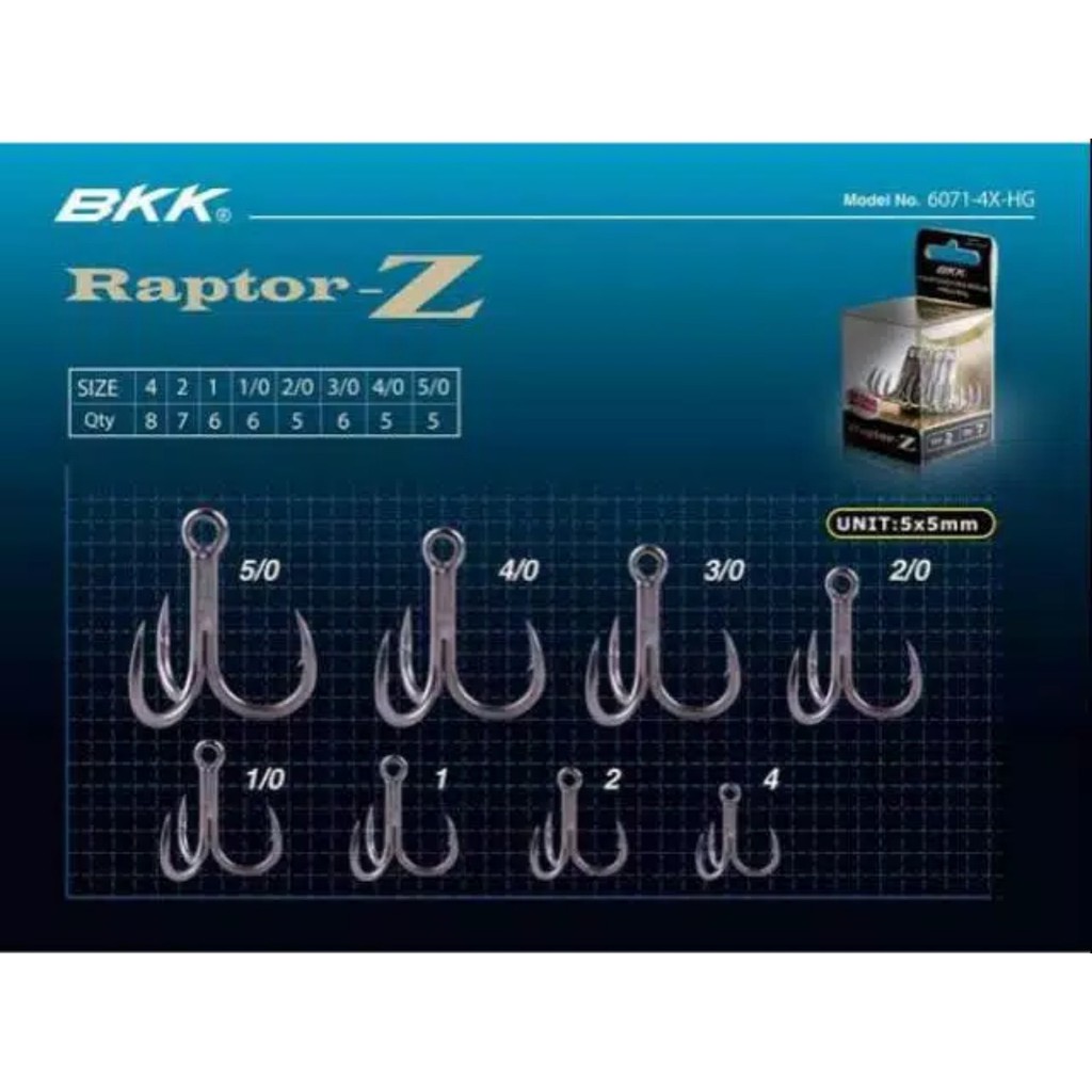 mata kail pancing BKK Raptor-Z Treble Hook