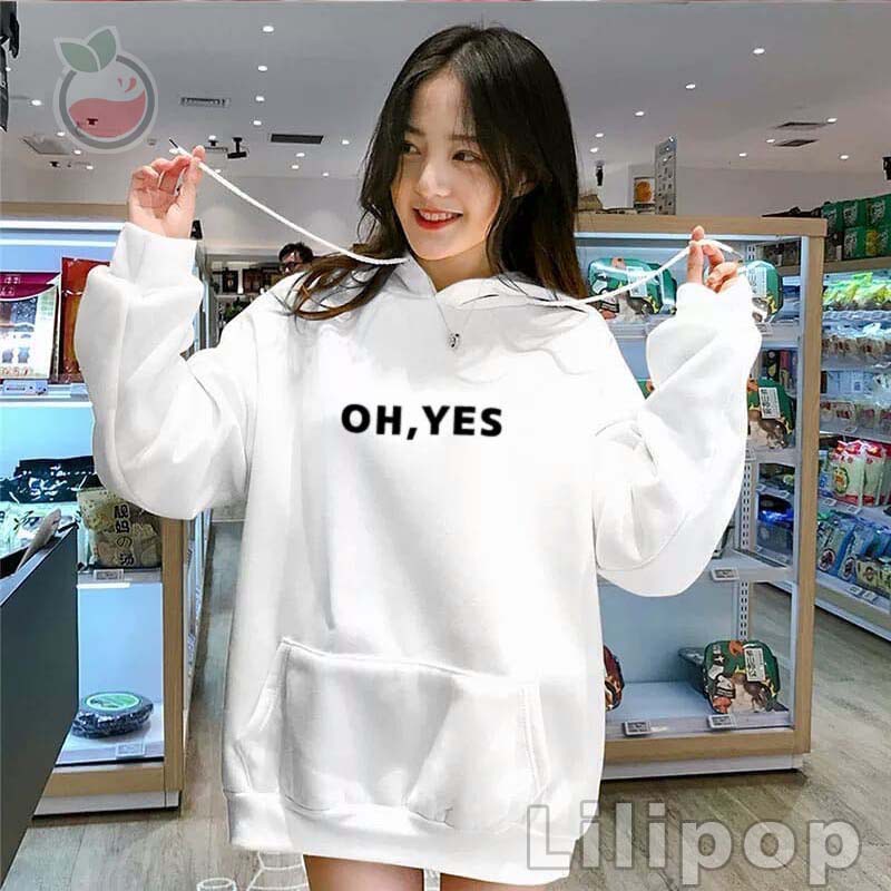 Lilipop.id Sweater Hoodie Wanita Oh Yes Jumper