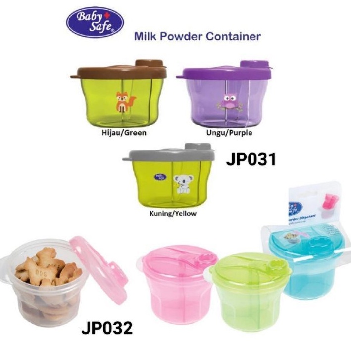 Baby Safe Milk Powder Container JP031 JP032 JP035  - BabySafe Wadah Tempat Susu Formula Bayi - Kotak Susu Bubuk Bayi wadah Snack Anak Bayi