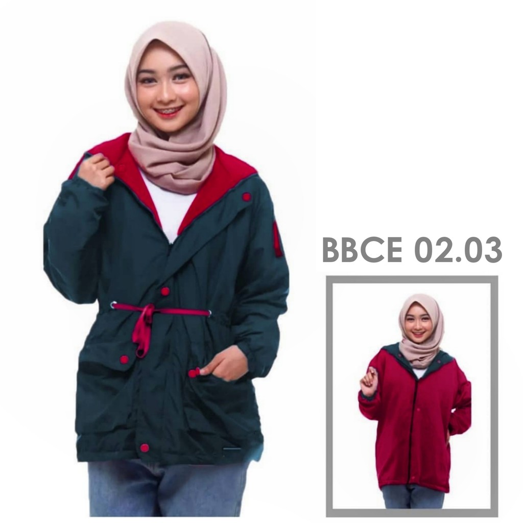 PROMO BISA COD JAKET WANITA BOLAK BALIK BB 2in1 PARASUT ANTI AIR FLEECE 2 LAPIS WINDBREAKER HITS KEKINIAN UNTUK MUSLIMAH DAN CEWEK TANGGUH