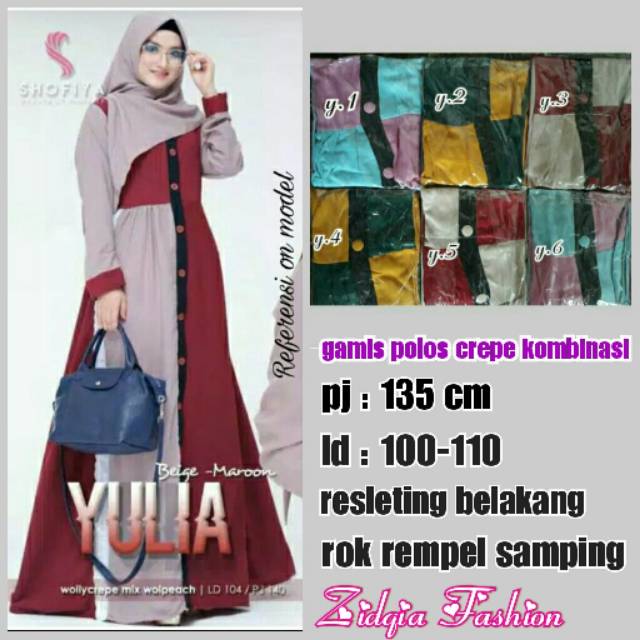 Gamis polos moscrepe