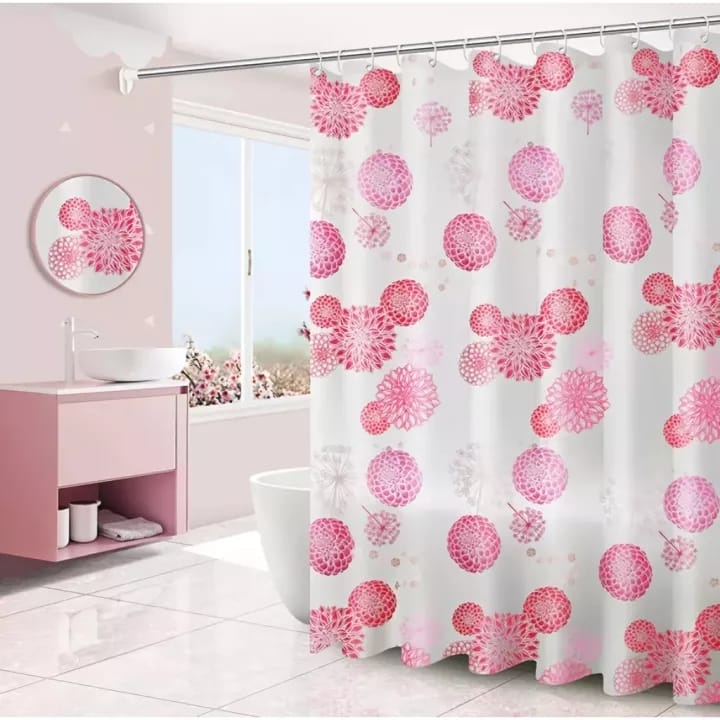 TEBAL Tirai kamar mandi anti air bahan PEVA sudah dilengkapi dengan pengait