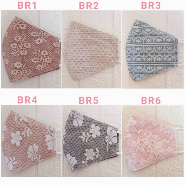 Promo Masker  kain brokat brukat lace renda  bunga murah up 