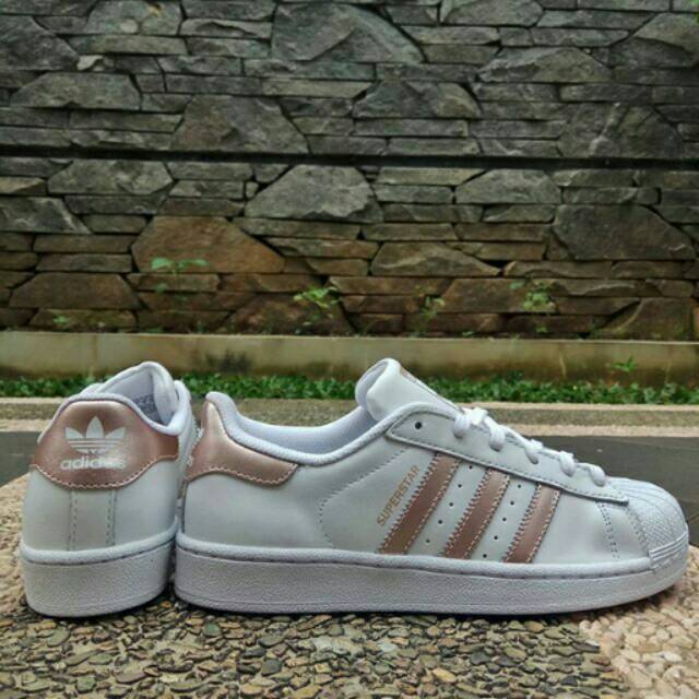 ADIDAS SUPERSTAR J WHITE ROSE GOLD