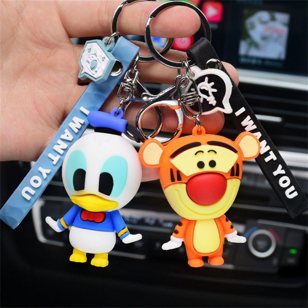 Lily Anime Gantungan Kunci Mainan Anak Model Hadiah Gantungan Kunci Mobil Liontin Aksesoris PVC Stitch Gambar Keyring