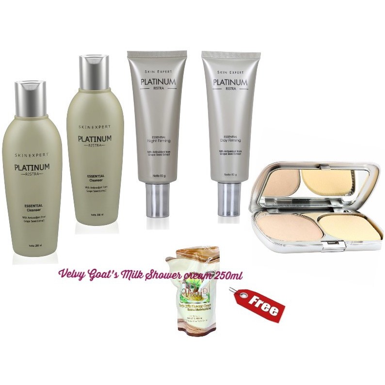 RISTRA PLATINUM SERIES PAKET- Cleanser,purifying,Day Firming,Night Firming, Triple action compact