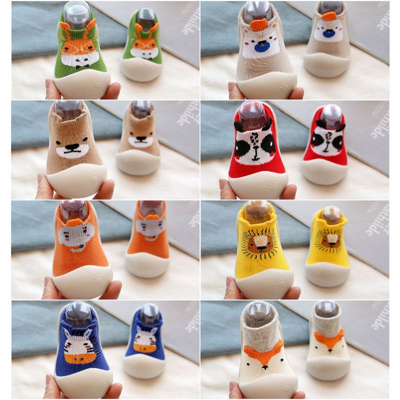 Sepatu kaos kaki bayi karet Skidder PREWALKER Premium Sol KARET ANIMAL CUTE