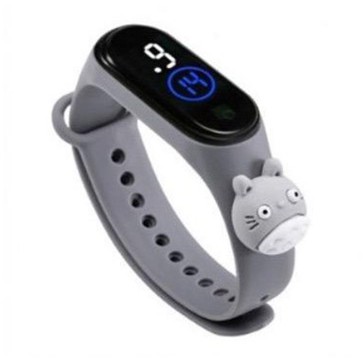 MoonLand JT203 Jam tangan anak  Elektronik Tahan Air IP67 Motif Kartun Anak Laki-laki Perempuan LED-Grey totoro