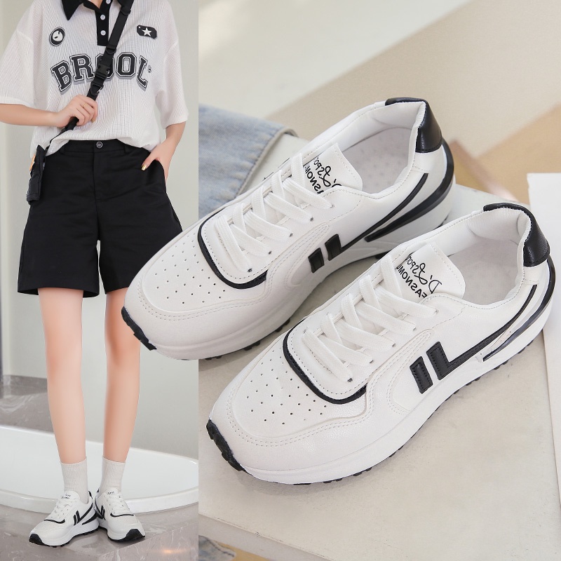 CaniKorea &quot;FREE BOX&quot; Haechan Sepatu Wanita Sneakers Kets Bertali Kasual Fashion Shoes Import Anti Slip Premium Quality 9158