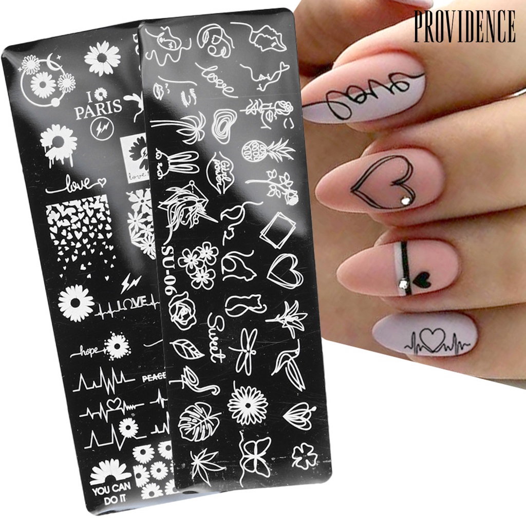 Providence Plat Stempel Desain Wajah Manusia Bahan Stainless Steel Untuk Nail Art / Manicure