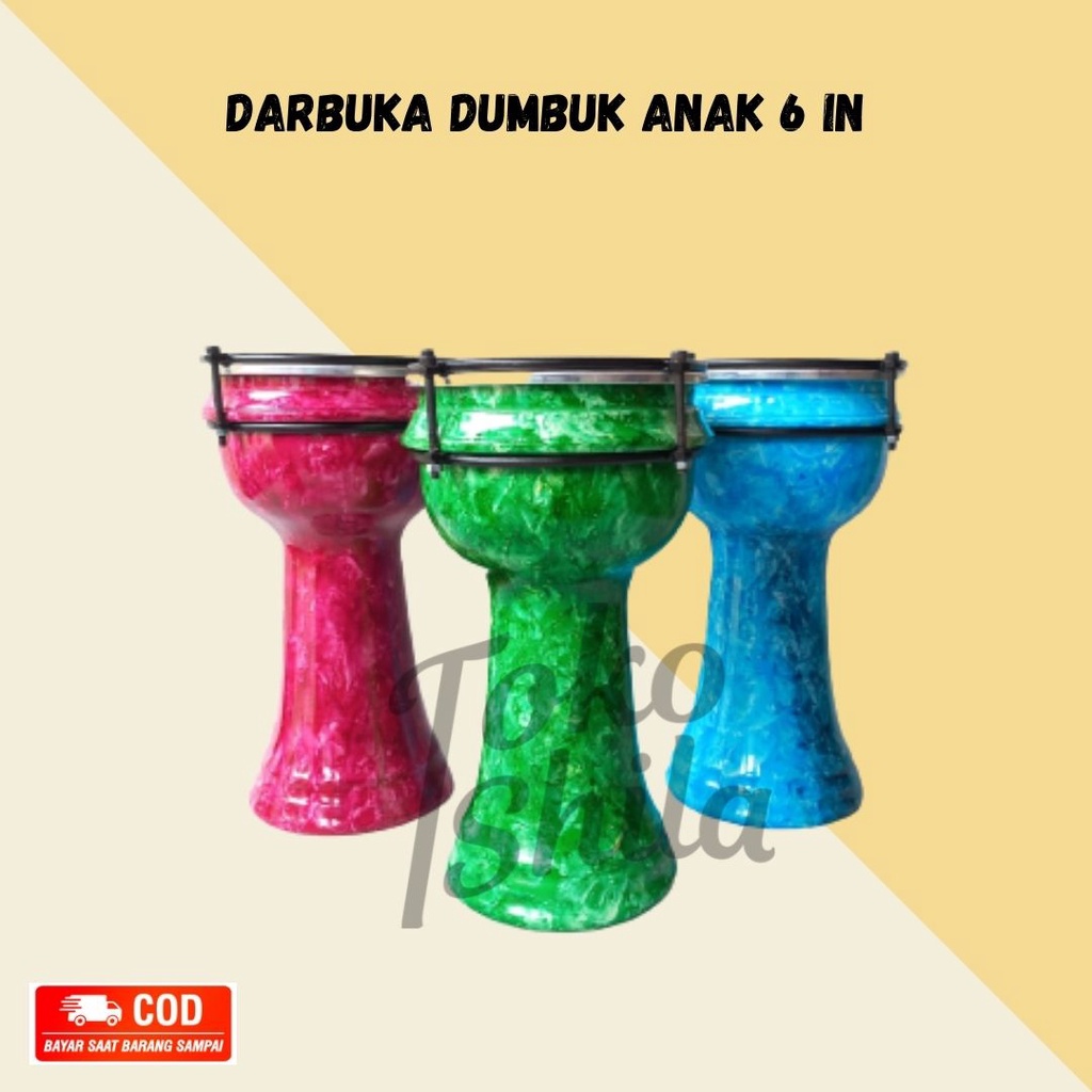 Alat Musik Darbuka/ Dumbuk Hadroh Pinggang Mika 6 inch Anak