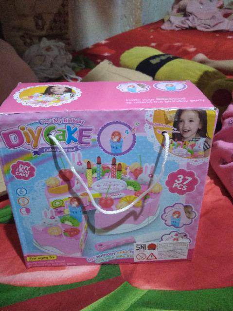  Mainan  Anak Cewek Kue Ulang Tahun 37 pcs DIY Fruit Cake 