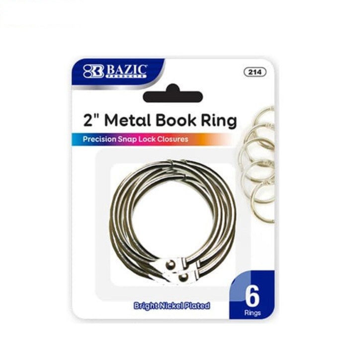 

Spesial Bazic 2" Metal Book Rings (6/Pack) - Ring Buku Berkualitas