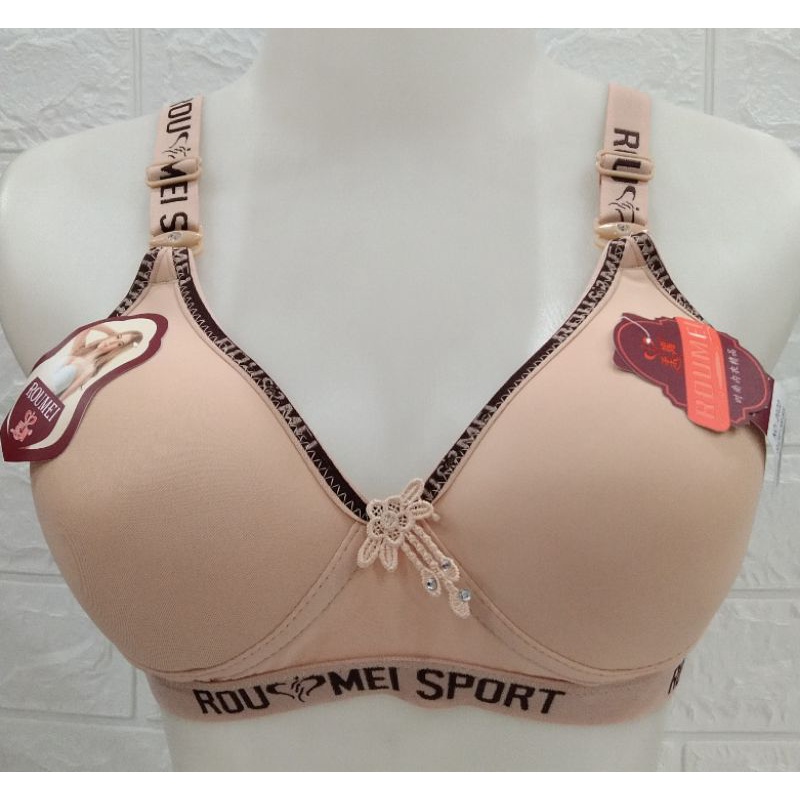 Bra Bh Busa Tanpa Kawat Cup B ke C Kait 3 ukuran 38-40-42-44 Roumei 2022