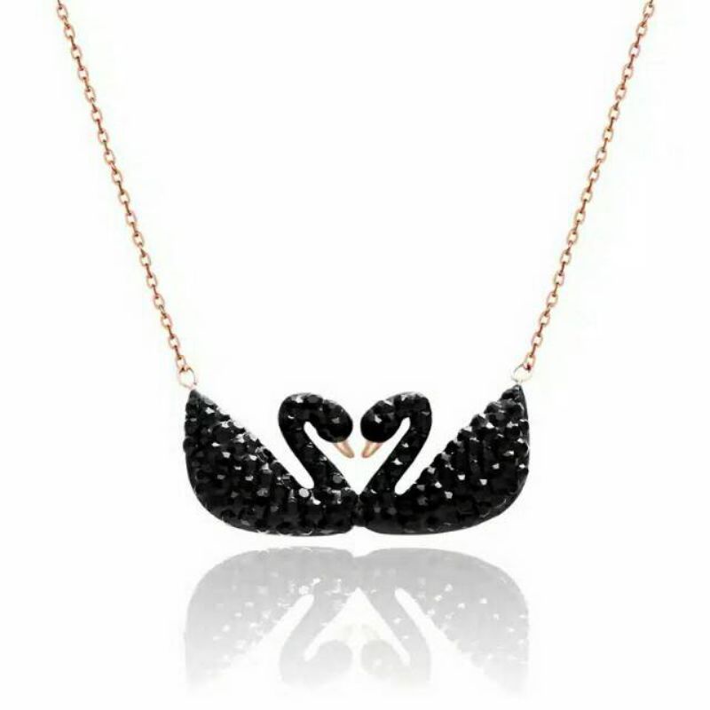 Kalung Titanium Swan Double Hitam