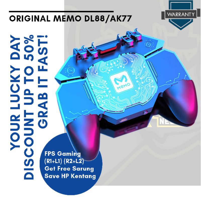 GAMEPAD MEMO DL88 AK77 4000MAH 1200MAH TERMAL PENDINGIN HP FREE SARUNG JEMPOL