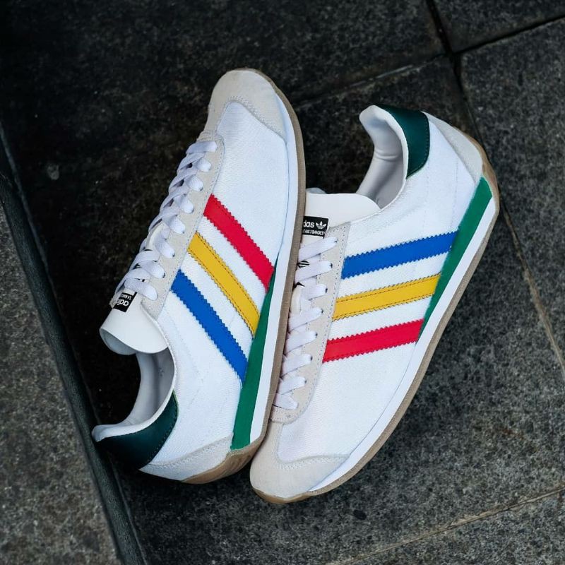 SEPATU CASUAL PRIA ADIDAS COUNTRY WHITE MULTHICOLOR ORIGINAL