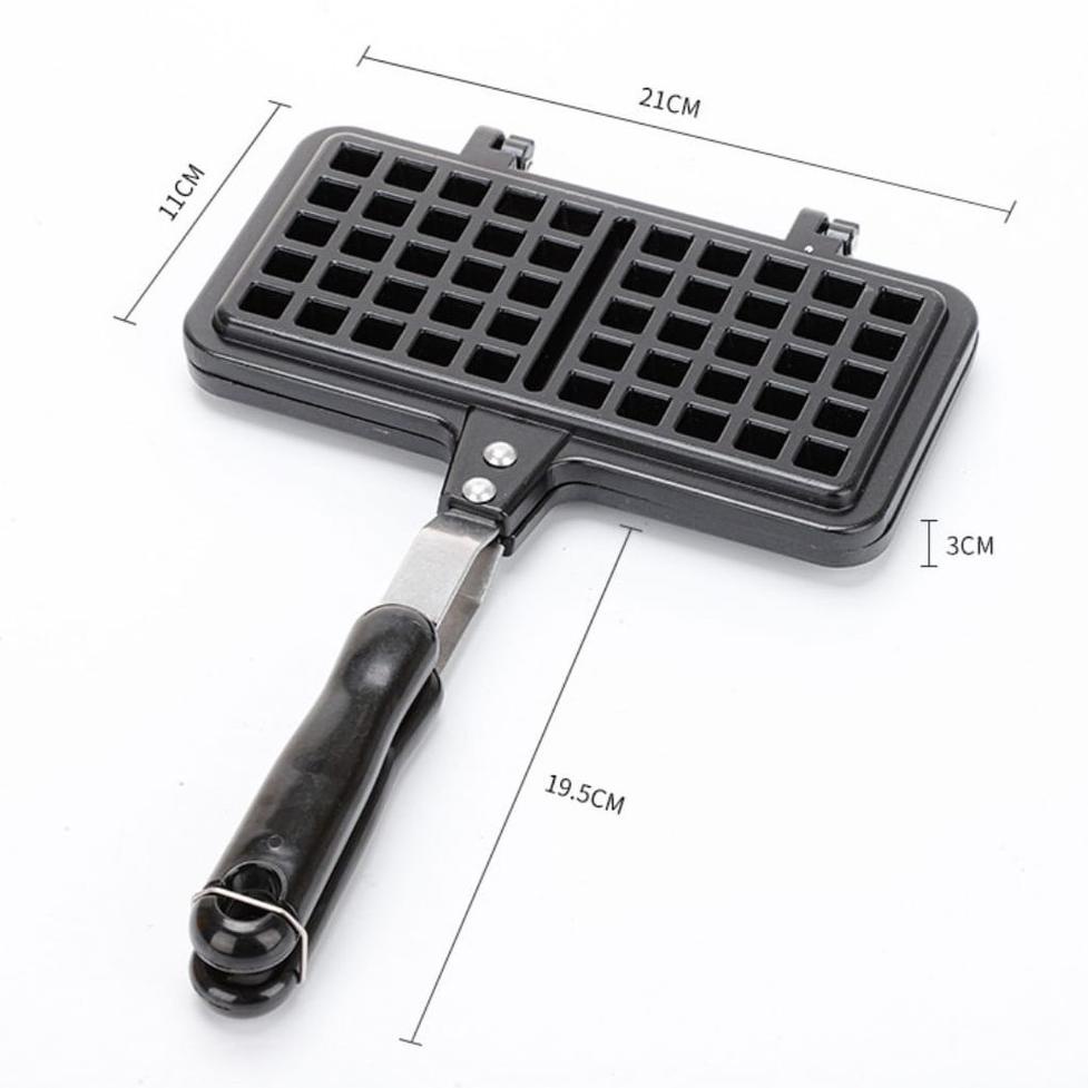 Sale.. WAFFLE MAKER BELGIAN CETAKAN WAFLE MANUAL PERSEGI DOUBLE CROFFLE KOMPOR GAS CETAKAN WAFFEL WA