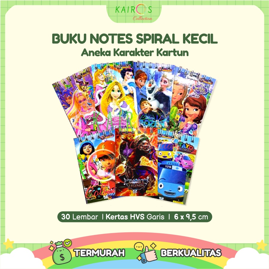 Notes Spiral Kecil - Cover Karakter Anak Buku Notes Anak