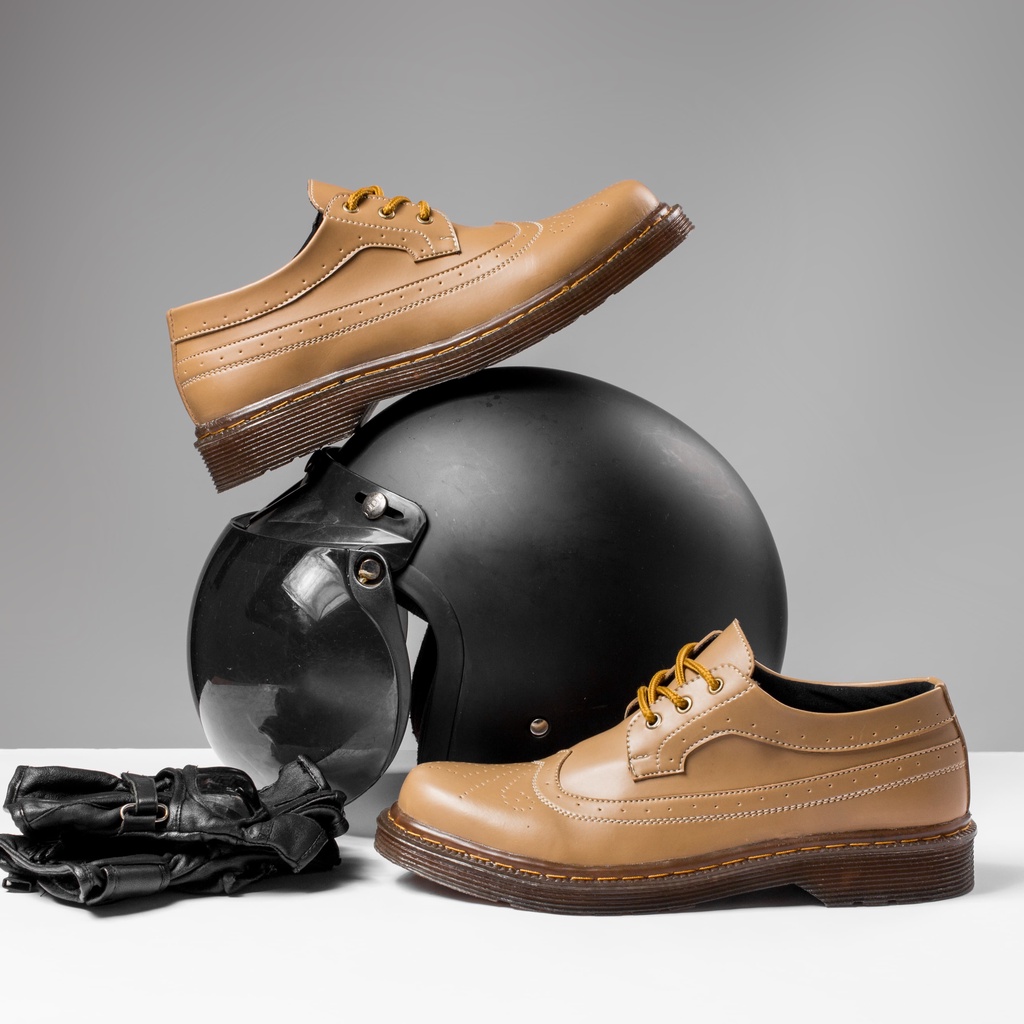 Sepatu Dockmart Premium Low Boots Casual Sepatu Pantofel Kasual Formal Kulit Kuliah Santai Original Pantopel Dokmar - Neva Young Brown
