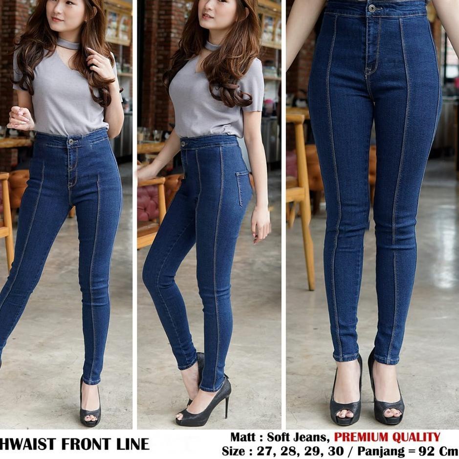 Highwaist Jeans Front Line / HW Tulang Depan - FASHION CELANA JEANS WANITAEGY.21Jl22ᶜ