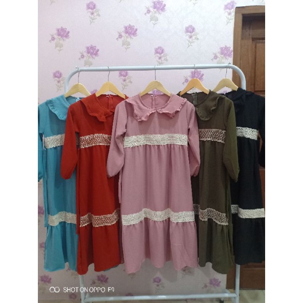 MIDI crincle set pashmina/MIDI dress cringkel anak/MIDI dress anak/MIDI renda anak