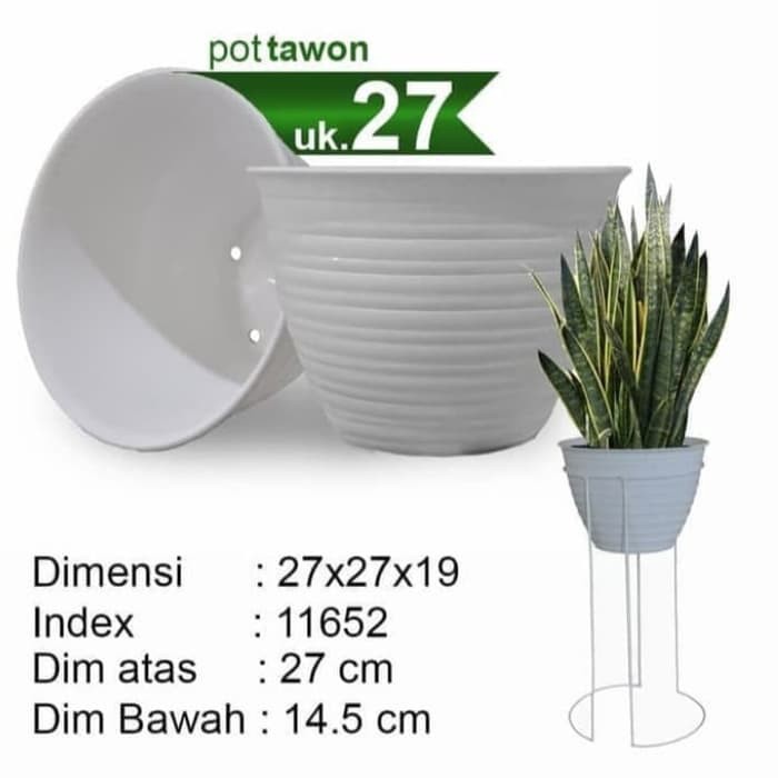 Pot tanaman model Tawon Putih Ukuran 27cm