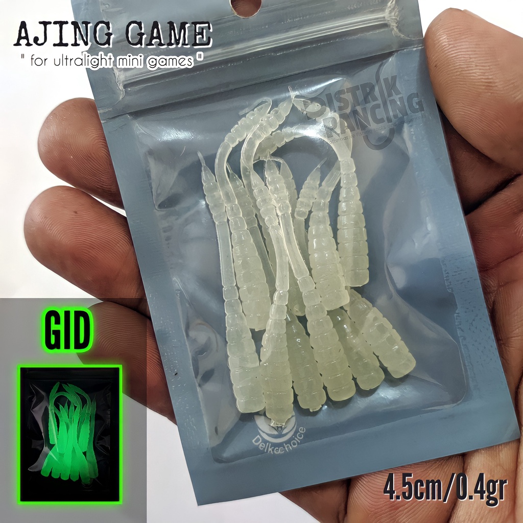 10pcs Softlure Ajing GID