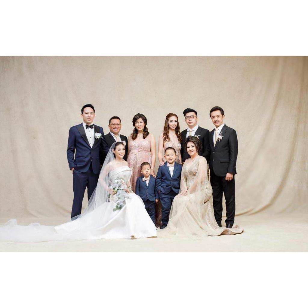 Background Backdrop Layar Latar Studio Foto besar group wisuda wedding Abstrak cream abu putih hitam