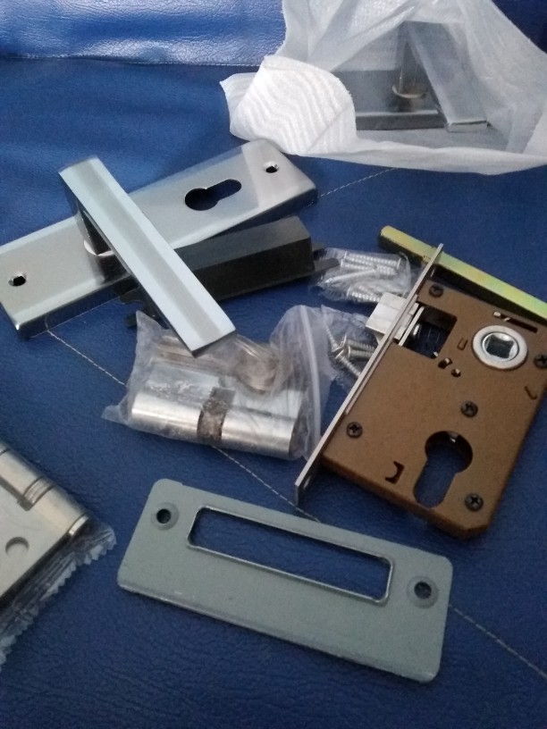 Kunci Pintu Kecil Silinder Premium L Gagang Kotak Rumah L Handle Full Set Netz