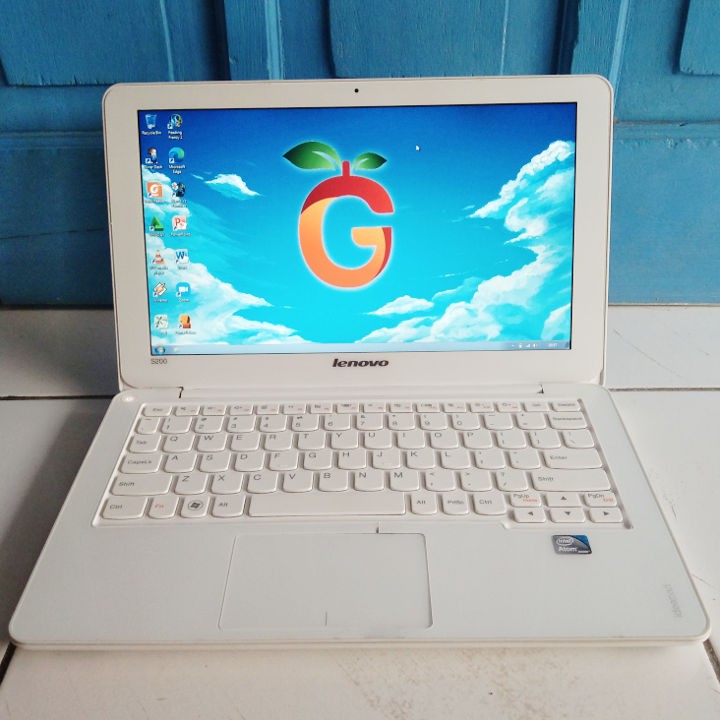 Lenovo Ideapad S200 Warna Putih Layar 12 inch Intel N2600 Netbook Second Notebook Bekas RAM 2GB