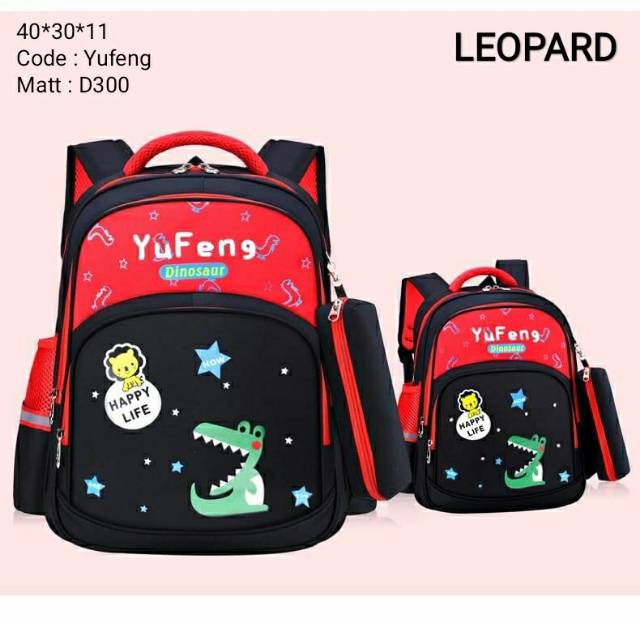 TAS RANSEL ANAK LAKI DINOSAURUS TIREX FREE TEMPAT PENSIL TAS SEKOLAH ANAK PG PAUD TK SD SMP NIQABIS