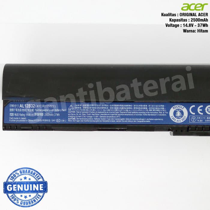Baterai Acer Aspire One AO725 725 AO756 756 V5-121 V5-V131 V5-171 ORI