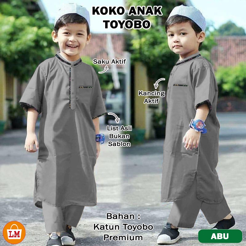 TERMURAH TERLARIS Baju SETELAN KOKO MUSLIM ANAK TOYOBO Usia 2-15 tahun LMS 18047 18049 18051 18053