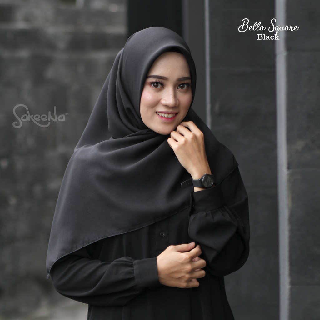[COD] Bella Square Jilbab Segi Empat Variasi A Double Hycon-Black
