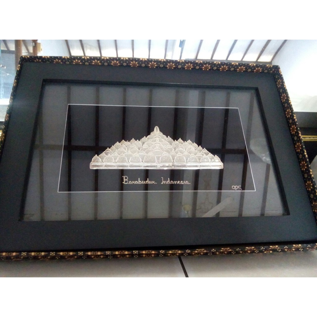 Frame Candi Borobudur Khas Kotagede Silver Yogyakarta