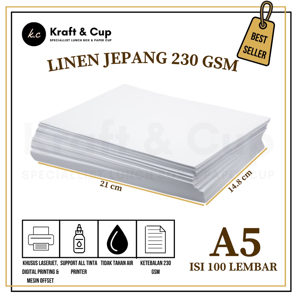 

Kertas Linen A5 isi 100 lembar / Kertas Karton A5 Linen