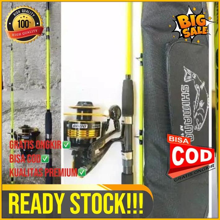 Set Pancing Laut Dengan Joran Fiber Kekuatan 120Lbs Setara 60Kg